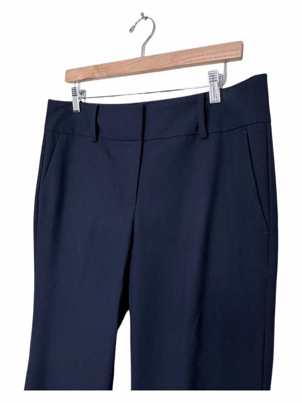 Ann Taylor Navy Blue Flat Front Pants Trousers Straight Leg Sz 10 Career Capsule